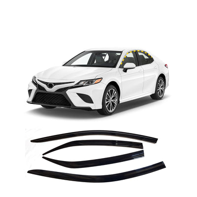 Rain Guards for Toyota Camry 2018-2023 (4PCs) Smoke Tinted Tape-On Style