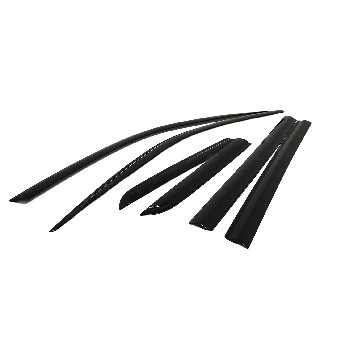 Rain Guards for Volkswagen Atlas 2018-2024 (6PCs) Black Tape-On Style