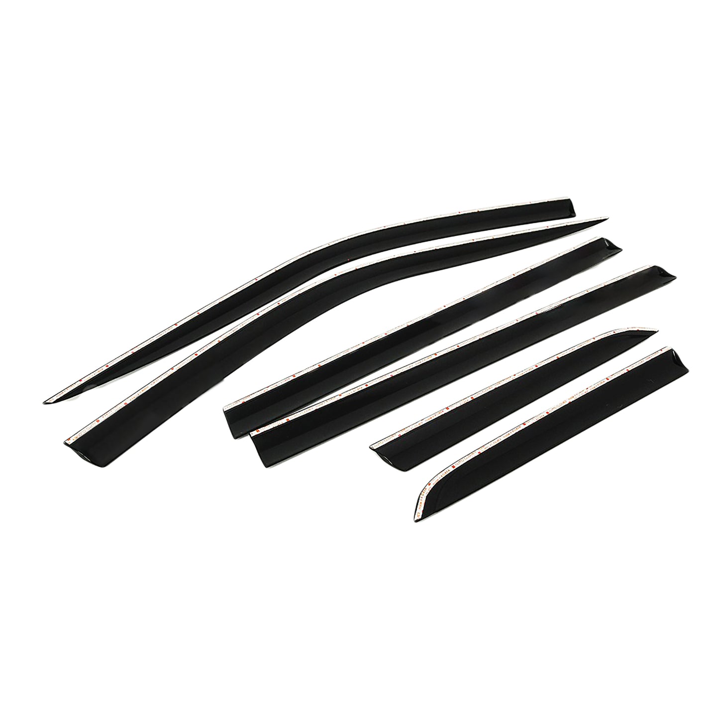 Rain Guards for Volkswagen Atlas 2018-2024 (6PCs) Black Tape-On Style