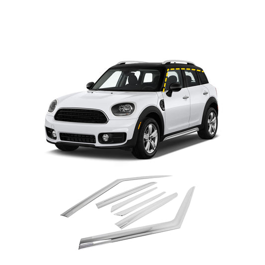 Rain Guards for Mini Countryman 2017-2023 (6PCs) Chrome Finish Tape-On Style