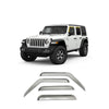 Rain Guards for Jeep Wrangler Unlimited 2018-2022 (4PCs) Chrome Finish Tape-On Style