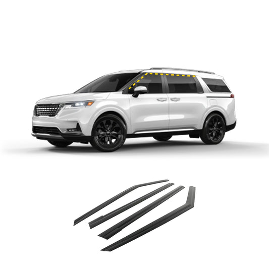 Rain Guards for Kia Carnival 2022-2024 (4PCs) Smoke Tinted Tape-On Style