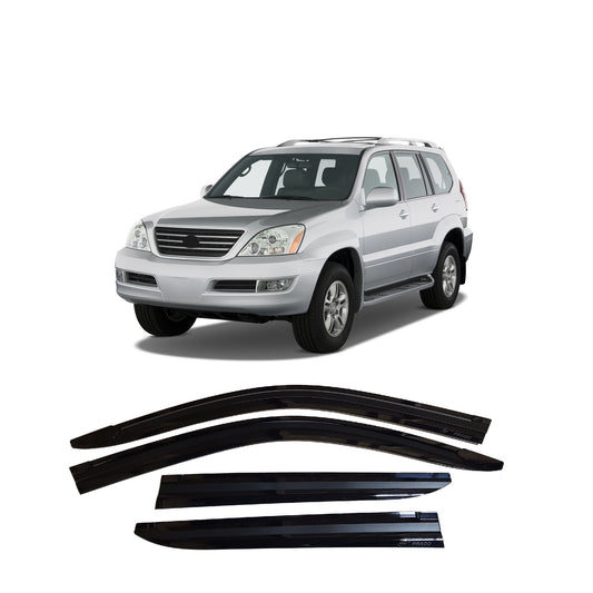 Rain Guards for Lexus GX 470 2003-2009 (4PCs) Smoke Tinted Tape-On Style