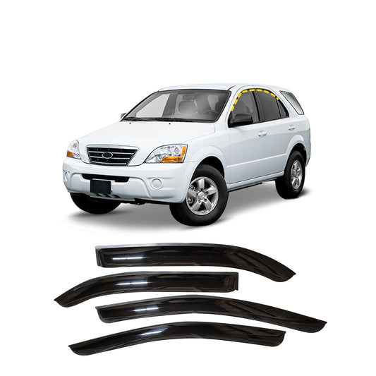 A0630 - Autoclover Rain Guards for Kia Sorento 2003-2009 (4PCs) Smoke Tinted Tape-On Style - northernprimesupply