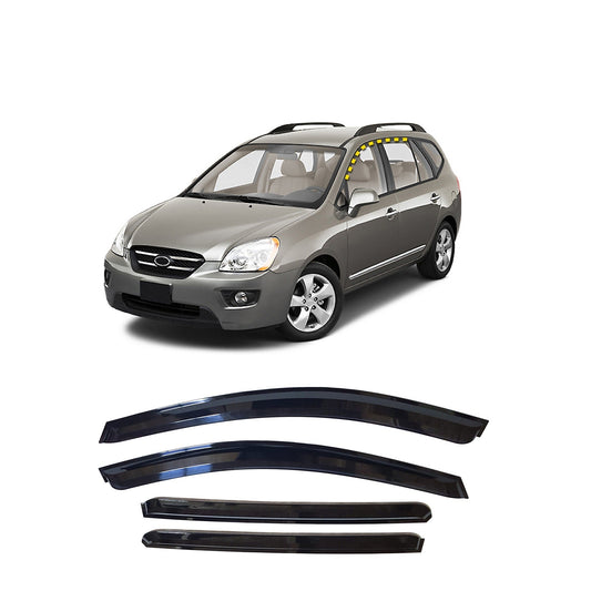 A0960 - Rain Guards for Kia Rondo 2007-2012 (4PCs) Smoke Tinted Tape-On Style - northernprimesupply