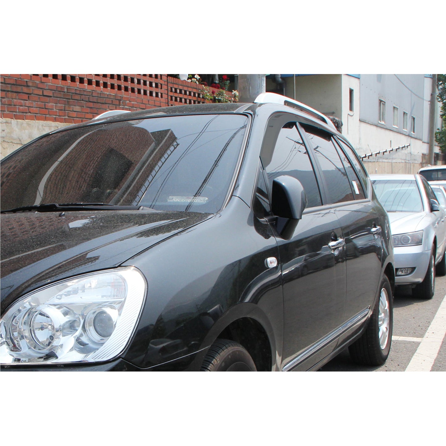 A0960 - Rain Guards for Kia Rondo 2007-2012 (4PCs) Smoke Tinted Tape-On Style - northernprimesupply