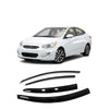 A1260 - Autoclover Rain Guards for Hyundai Accent Sedan 2012-2017 (4PCs) Smoke Tinted Tape-On Style - northernprimesupply