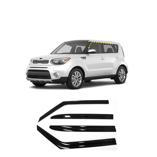 A1740 - Autoclover Rain Guards for Kia Soul 2014-2019 (4PCs) Smoke Tinted Tape-On Style - northernprimesupply