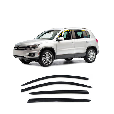 A1880 - Autoclover Rain Guards for Volkswagen Tiguan 2009-2017 (4PCs) Smoke Tinted Tape-On Style - northernprimesupply
