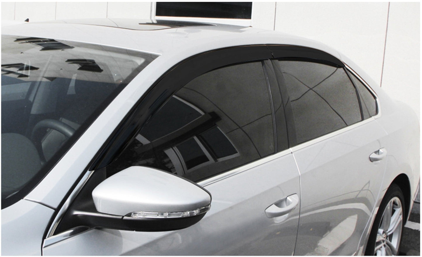 A1890 - Rain Guards for Volkswagen Passat 2012-2019 (4PCs) Smoke Tinted Tape-On Style - northernprimesupply