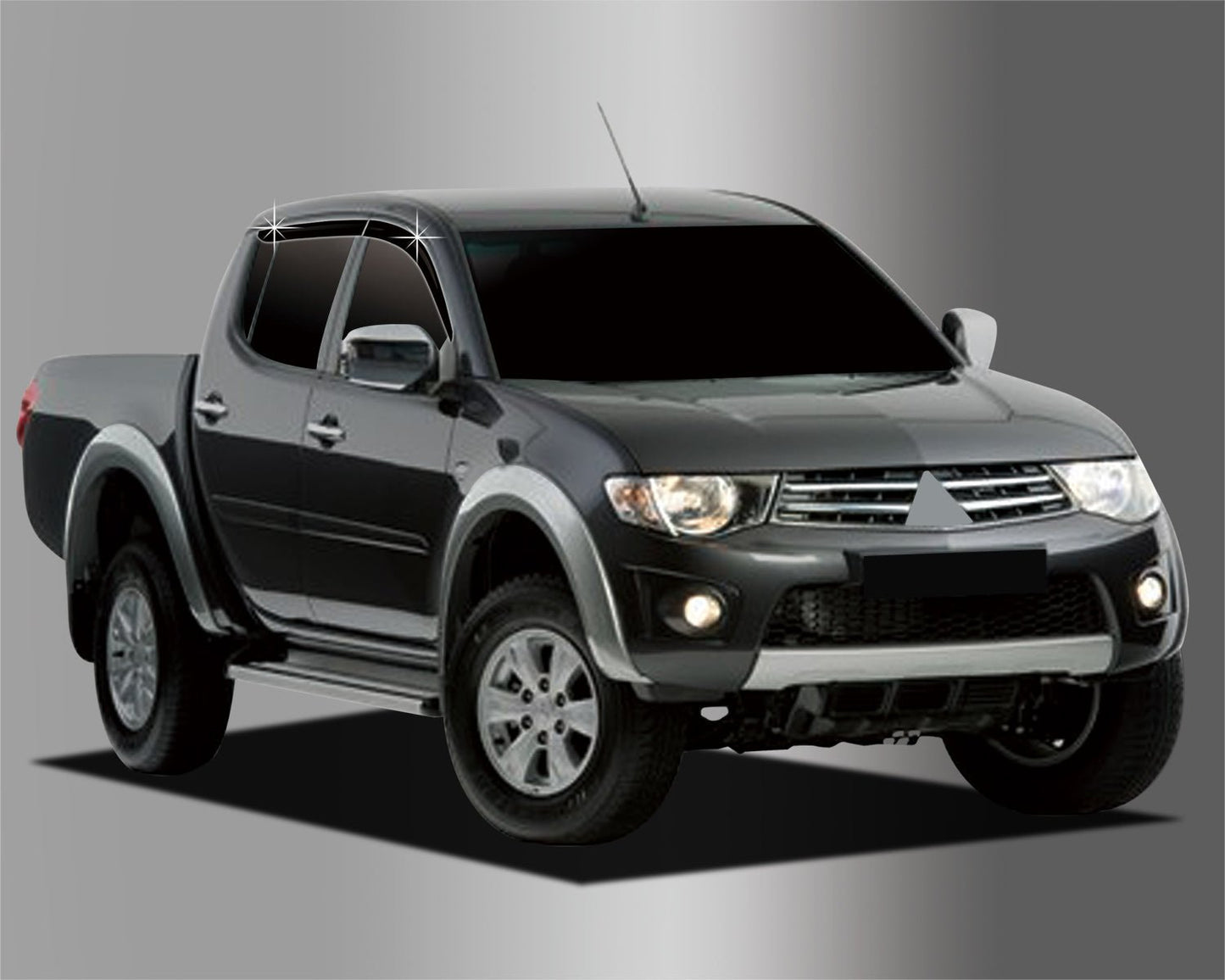 A1940 - Rain Guards for Mitsubishi Triton DCB L200 2005-2014 (4PCs) Smoke Tinted Tape-On Style - northernprimesupply