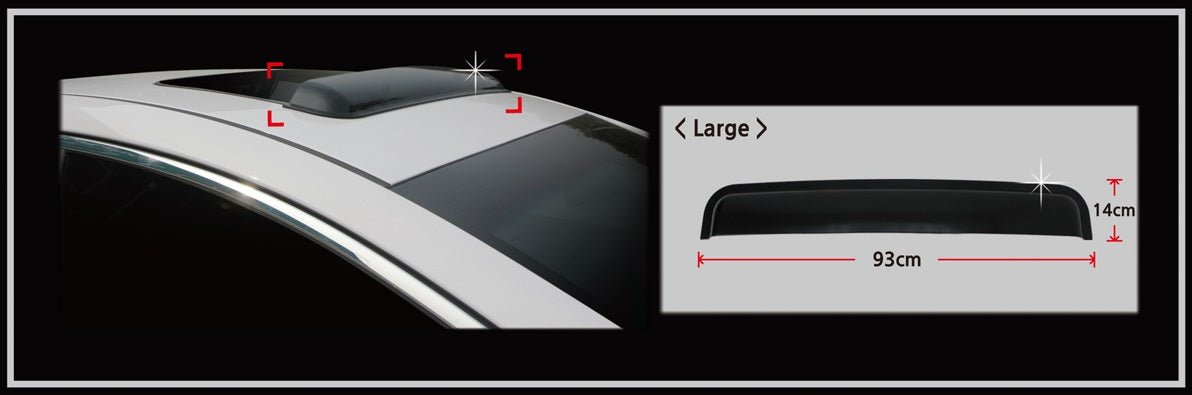 A3120 - Sunroof Visor Moonroof Wind Deflector Universal Fit Large 36 5/8" x 5 1/2" (1PC) Smoke Finish Tape-On Style - northernprimesupply