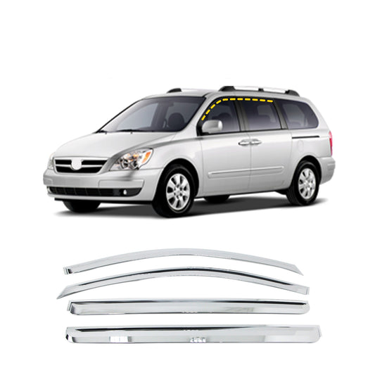 A4401 - Rain Guards for Hyundai Entourage 2006-2010 (4PCs) Chrome Finish Tape-On Style - northernprimesupply