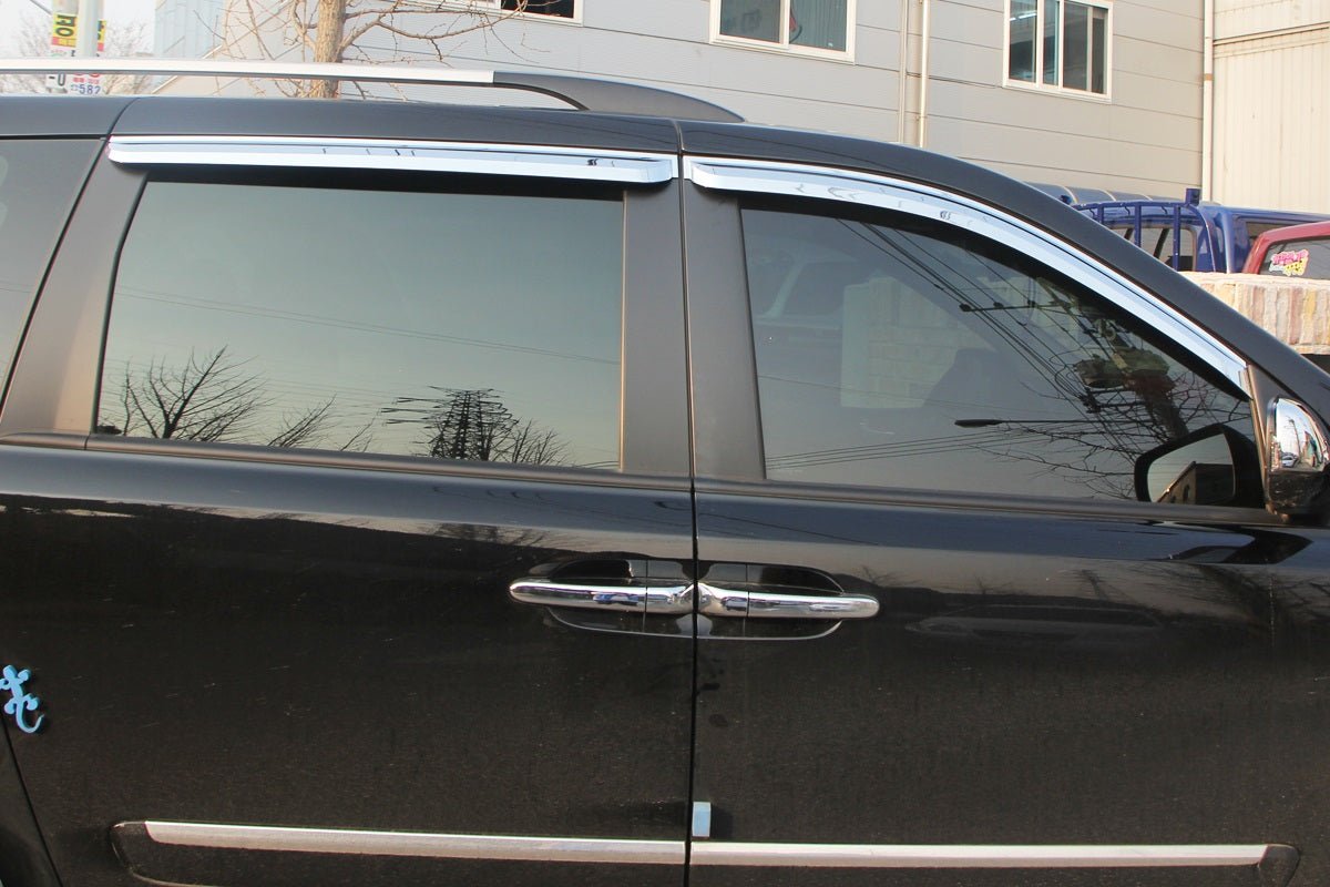 A4401 - Rain Guards for Hyundai Entourage 2006-2010 (4PCs) Chrome Finish Tape-On Style - northernprimesupply