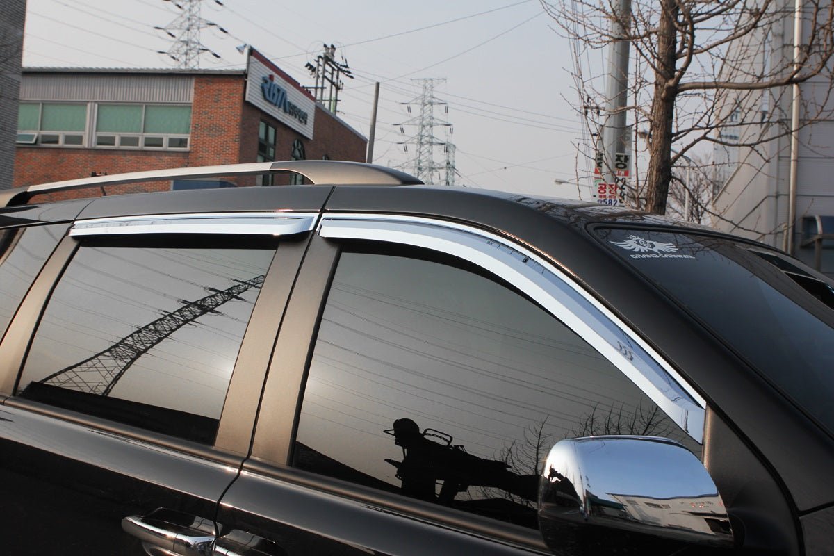 A4401 - Rain Guards for Hyundai Entourage 2006-2010 (4PCs) Chrome Finish Tape-On Style - northernprimesupply