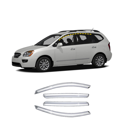 A4510 - Rain Guards for Kia Rondo 2007-2012 (4PCs) Chrome Finish Tape-On Style - northernprimesupply