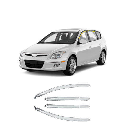 A4670 - Rain Guards for Hyundai Elantra Touring 2009-2012 (4PCs) Chrome Finish Tape-On Style - northernprimesupply