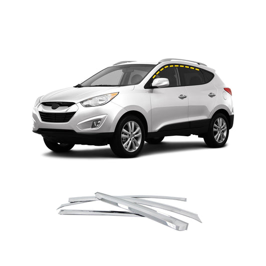 A4720 - Rain Guards for Hyundai Tucson 2010-2015 (4PCs) Chrome Finish Tape-On Style - northernprimesupply