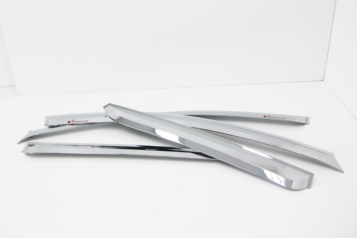 A4720 - Rain Guards for Hyundai Tucson 2010-2015 (4PCs) Chrome Finish Tape-On Style - northernprimesupply