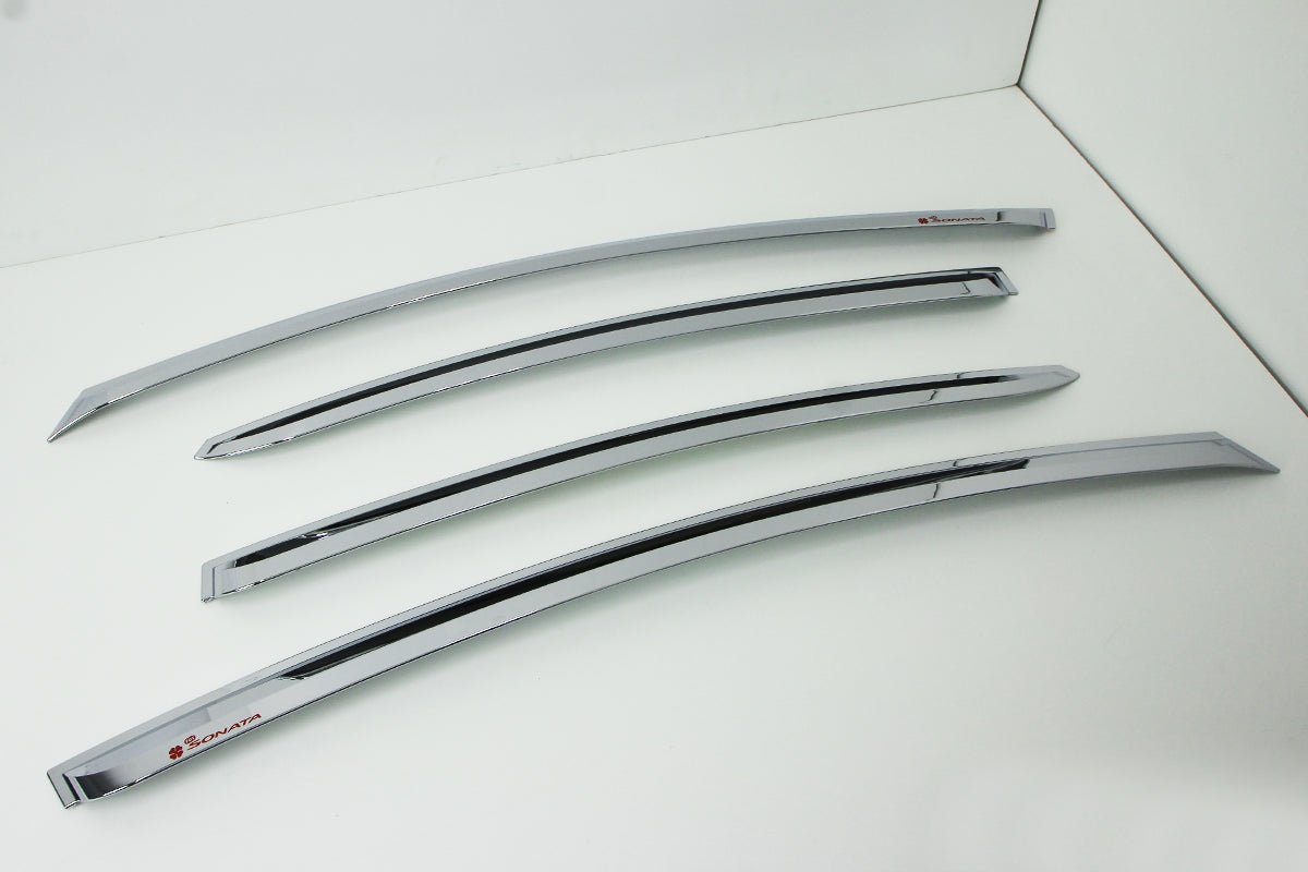 A4730 - Rain Guards for Hyundai Sonata 2011-2014 (4PCs) Chrome Finish Tape-On Style - northernprimesupply