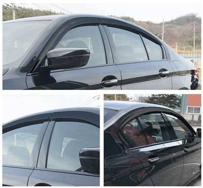 B0720 - Rain Guards for BMW 5-Series Sedan 2017-2023 (4PCs) Black Tape-On Style - northernprimesupply