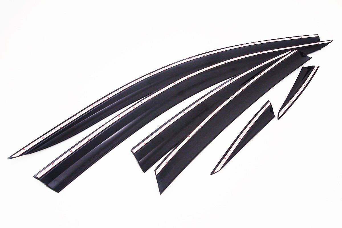 B0730 - Autoclover Rain Guards for Audi A6 Sedan 2012-2018 (6PCs) Black Tape-On Style - northernprimesupply