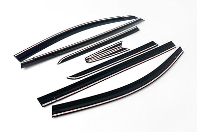 B0880 - Rain Guards for Toyota Sienna 2011-2020 (8PCs) Black Tape-On Style - northernprimesupply
