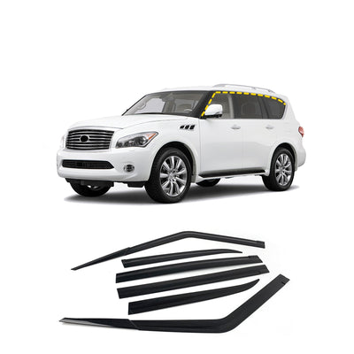 B0891 - Rain Guards for Infinity QX56 2011-2013 (6PCs) Smoke Tinted Tape-On Style - northernprimesupply