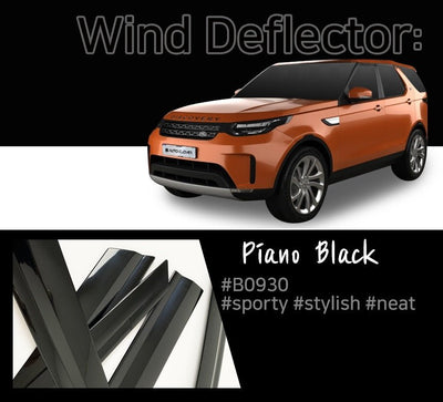 B0930 - Rain Guards for Land Rover Discovery 2017-2022 (6PCs) Black Tape-On Style - northernprimesupply