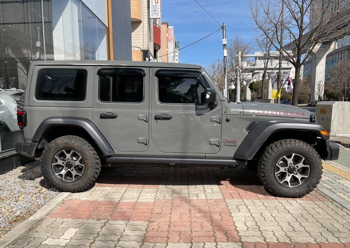 B0940 - Rain Guards for Jeep Wrangler Unlimited 2018-2022 (4PCs) Black Tape-On Style - northernprimesupply