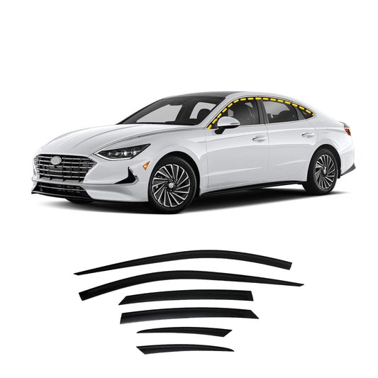 B3880 - Autoclover Rain Guards for Hyundai Sonata 2020-2022 (6PCs) Smoke Tinted Tape-On Style - northernprimesupply