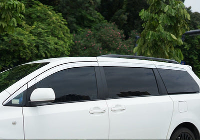 B4870 - Rain Guards for Toyota Sienna 2011-2020 (8PCs) Chrome Finish Tape-On Style - northernprimesupply