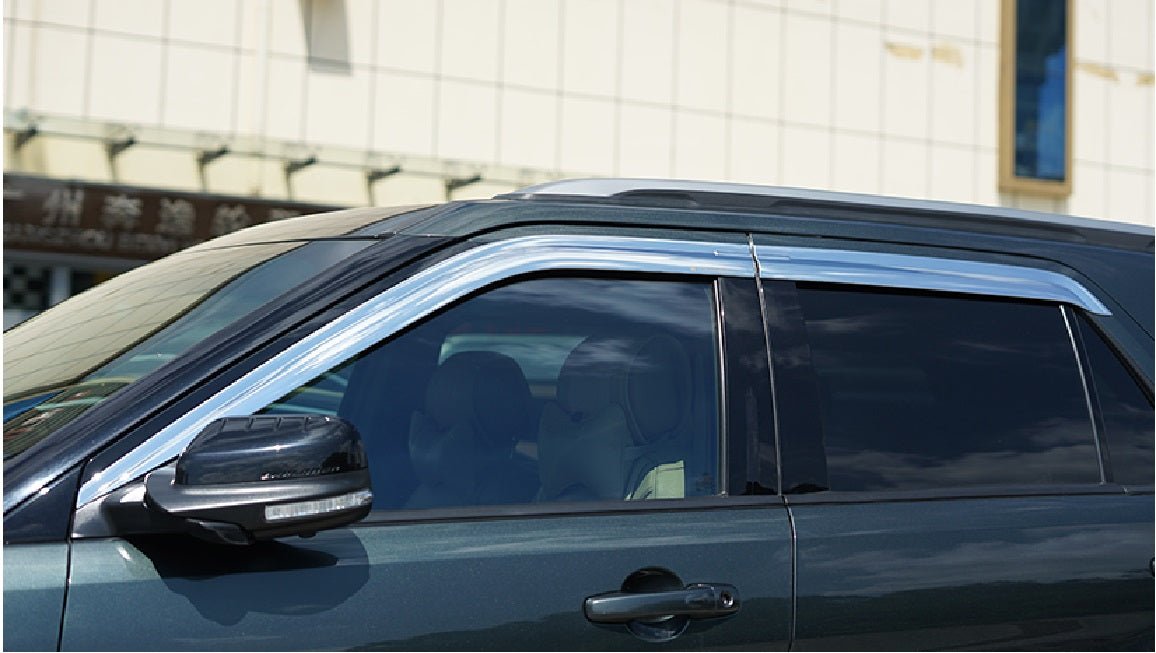 B5480 - Rain Guards for Ford Explorer 2011-2019 (4PCs) Chrome Finish Tape-On Style - northernprimesupply