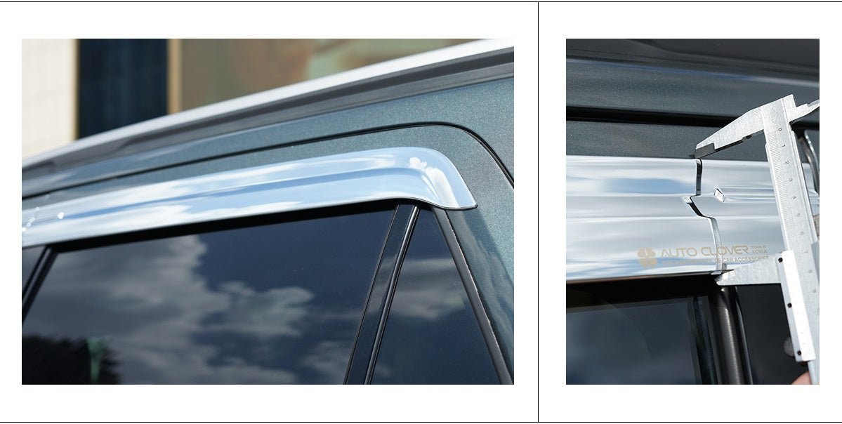B5480 - Rain Guards for Ford Explorer 2011-2019 (4PCs) Chrome Finish Tape-On Style - northernprimesupply