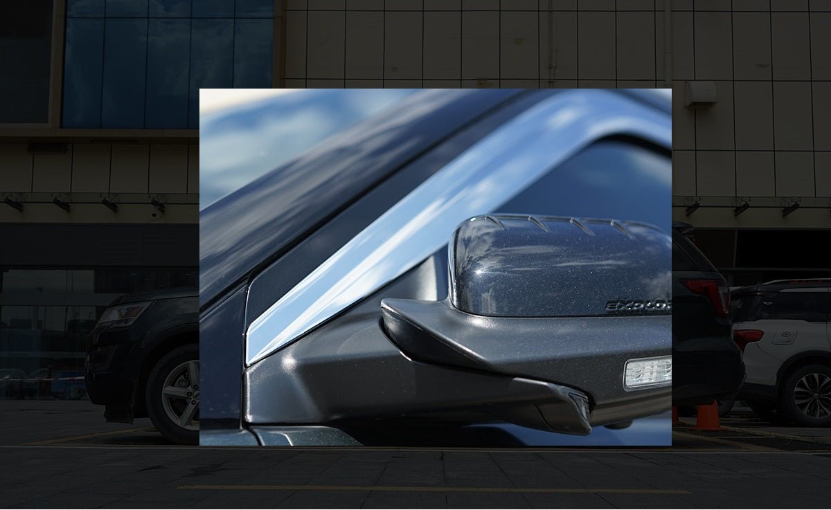 B5480 - Rain Guards for Ford Explorer 2011-2019 (4PCs) Chrome Finish Tape-On Style - northernprimesupply