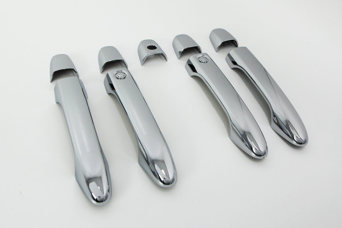B8360 - Autoclover Exterior Door Handle Cover Trim for Honda CR-V 2012-2016 (9PCs) Chrome Finish Tape-On Style - northernprimesupply
