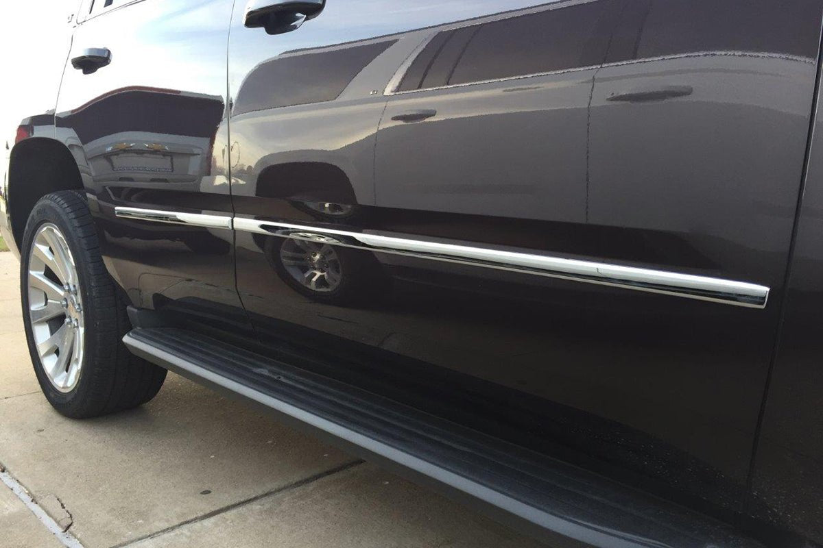 C2351 - Body Side Molding Cover Trim for GMC Yukon 2015-2020 (4PCs) Chrome Finish Tape-On Style - northernprimesupply