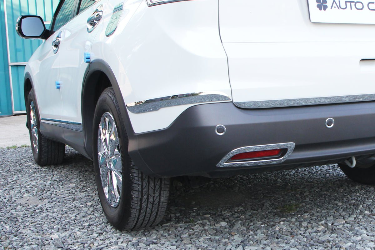 C3380 - Front & Rear Bumper Corner Protector Guard for Honda CR-V 2012-2014 (4PCs) Chrome Finish Tape-On Style - northernprimesupply