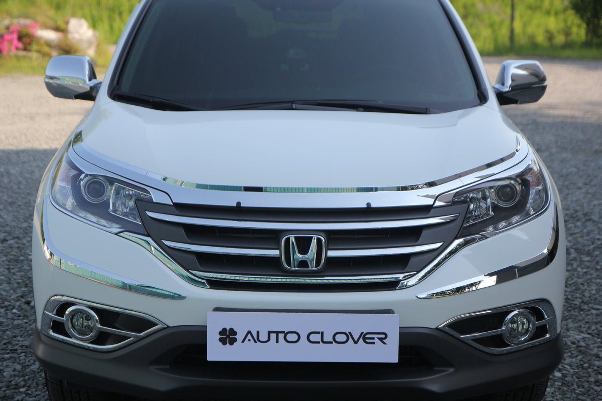 C4640 - Headlights Cover Trim for Honda CR-V 2012-2014 (4PCs) Chrome Finish Tape-On Style - northernprimesupply