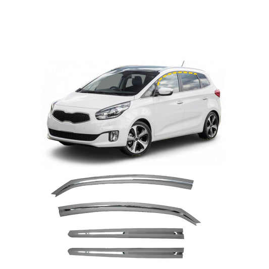 C5270 - Autoclover Rain Guards for Kia Rondo 2014-2017 (4PCs) Chrome Finish Tape-On Style - northernprimesupply