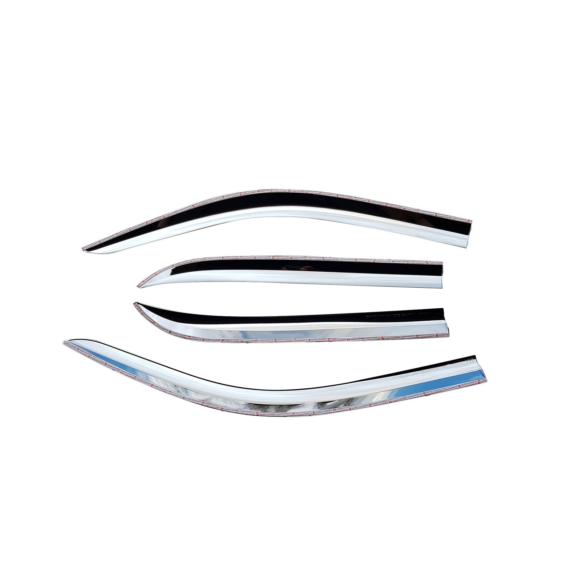 C5560 - Rain Guards for Chevrolet Silverado 1500 Crew Cab 2007-2013 (4PCs) Chrome Finish Tape-On Style - northernprimesupply