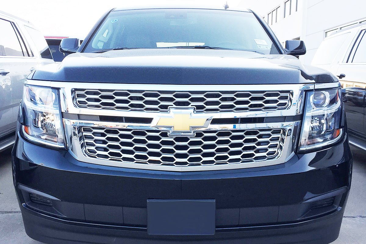 C7460 - Grille Insert Overlay for Chevrolet Tahoe 2015-2020 (2PCs) Chrome Finish Tape-On Style - northernprimesupply