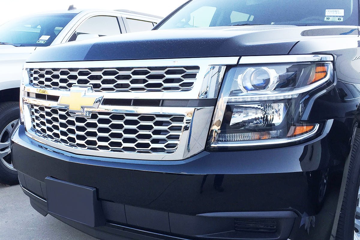 C7461 - Grille Insert Overlay for Chevrolet Suburban 2015-2020 (2PCs) Chrome Finish Tape-On Style - northernprimesupply