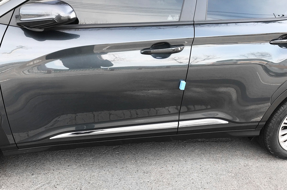 C9860 - Body Side Molding Cover Trim for Hyundai Kona 2018-2022 (4PCs) Chrome Finish Tape-On Style - northernprimesupply