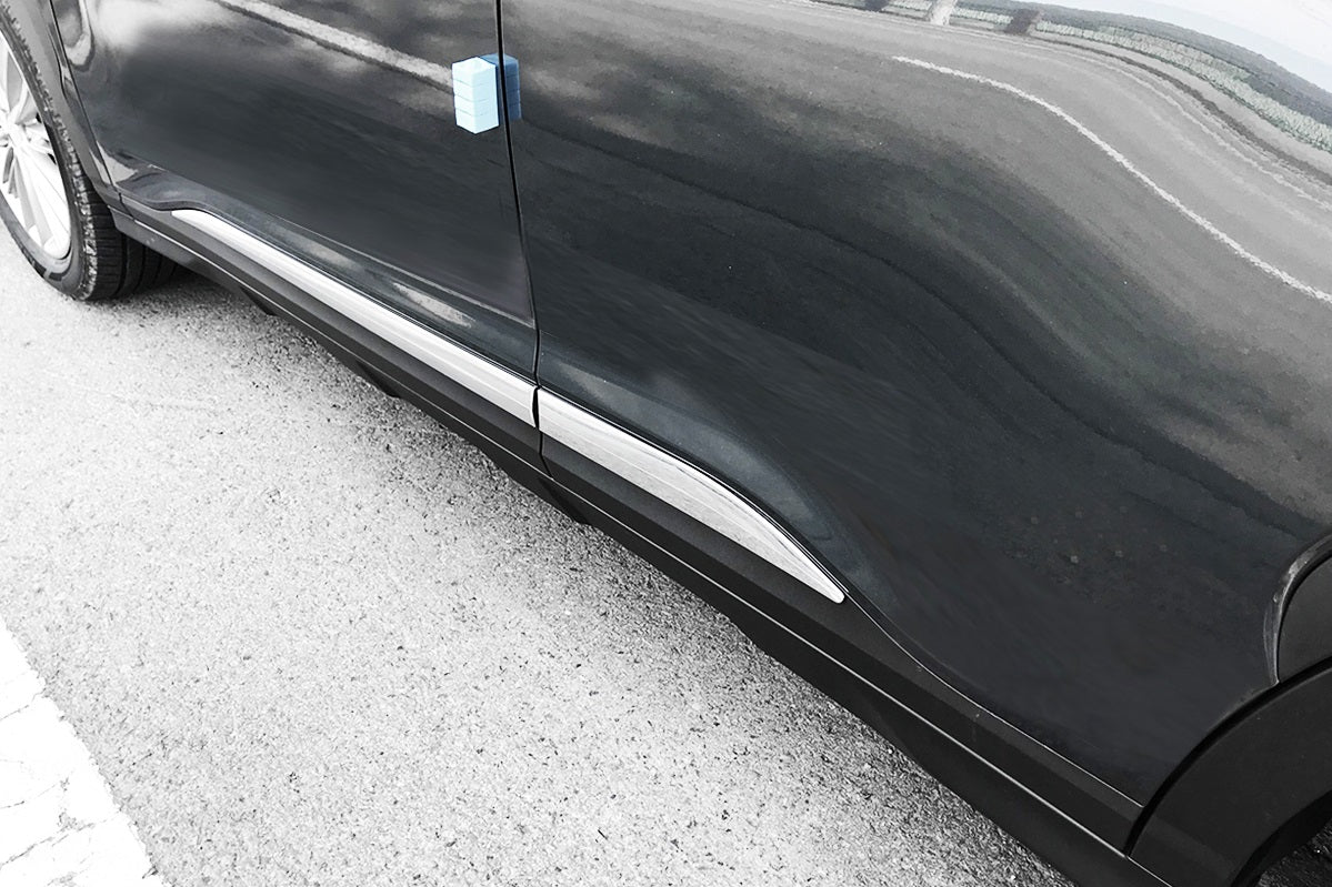 C9860 - Body Side Molding Cover Trim for Hyundai Kona 2018-2022 (4PCs) Chrome Finish Tape-On Style - northernprimesupply