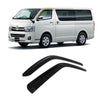 D0050 - Rain Guards for Toyota Hi-Ace 2005-2018 (2PC) Smoke Tinted Tape-On Style - northernprimesupply