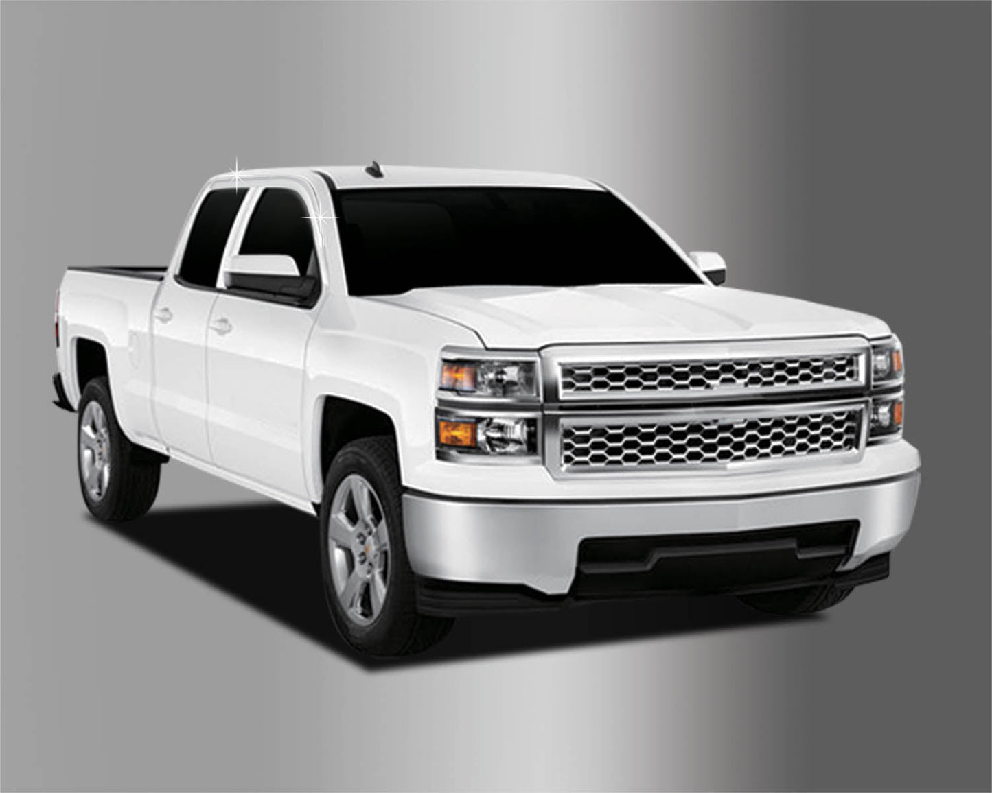 D6240 - Rain Guards for Chevrolet Silverado 1500 Crew Cab 2014-2018 (4PCs) Chrome Finish Tape-On Style - northernprimesupply