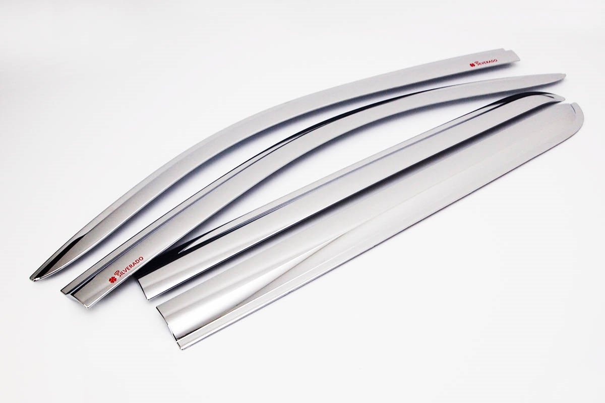 D6247 - Rain Guards for GMC Sierra 1500 Limited 2019 (4PCs) Chrome Finish Tape-On Style - northernprimesupply