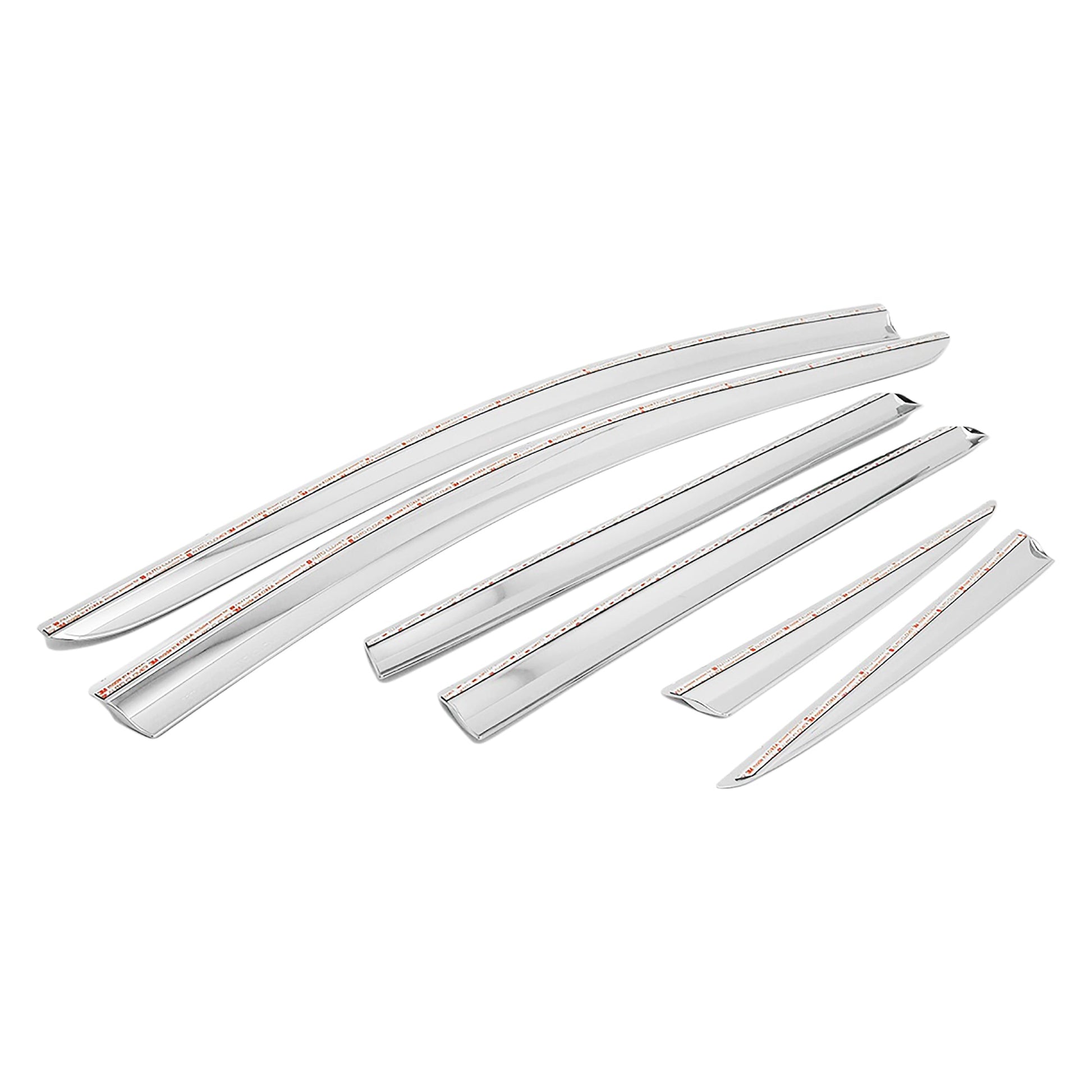 D6550 - Rain Guards for Nissan Murano 2015-2022 (6PCs) Chrome Finish Tape-On Style - northernprimesupply