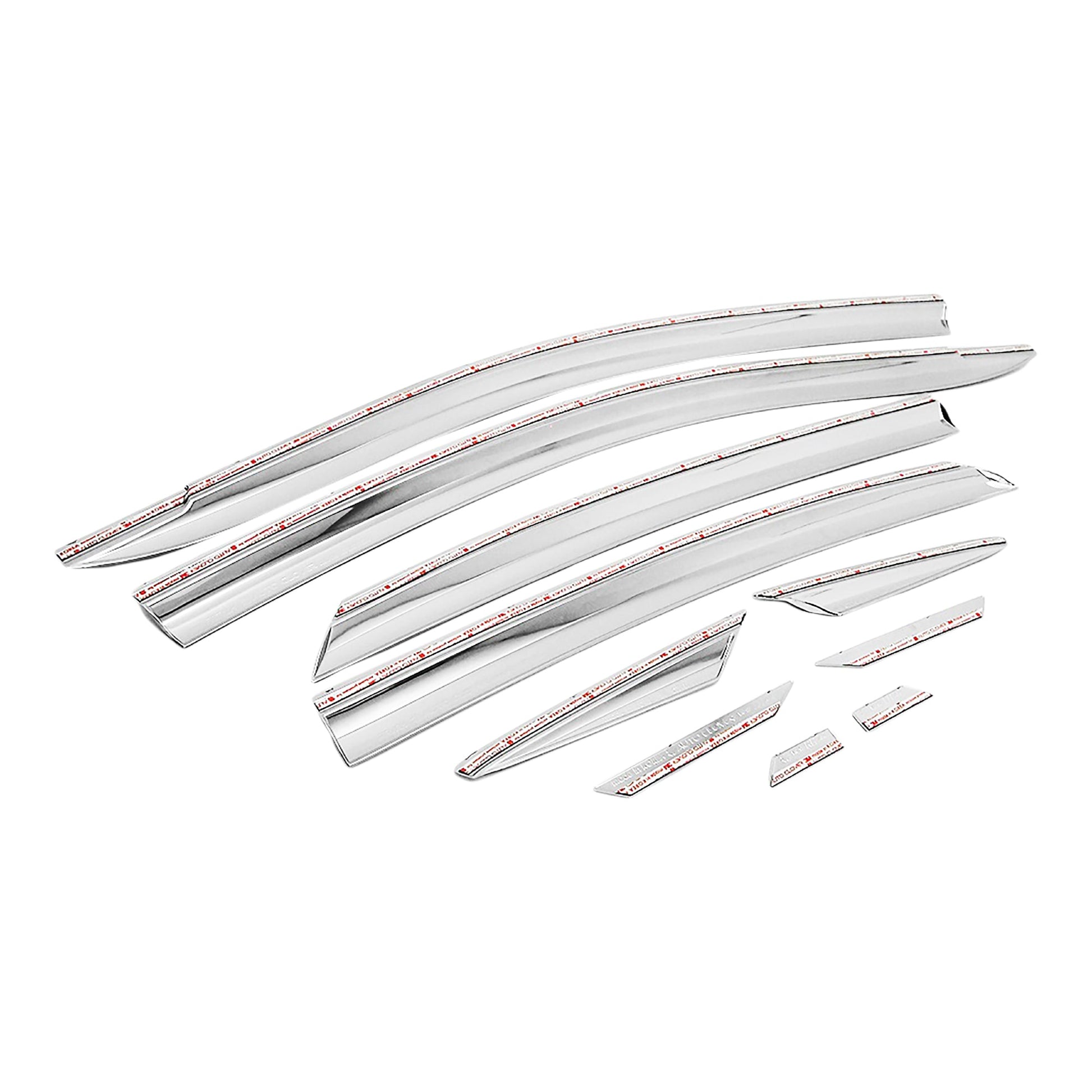 D6930 - Rain Guards for Hyundai Accent Sedan 2018-2022 (10PCs) Chrome Finish Tape-On Style - northernprimesupply